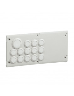 Plaque Cabstop IP55 avec 13 entrées Ø5mm à Ø14mm et 1 sortie Ø14mm à Ø24mm avec 1 réserve LEGRAND 036495 2