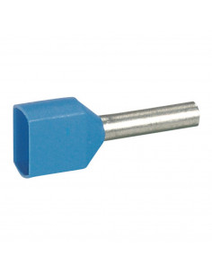 100 Embouts de câblage à collerette isolante Starfix double unitaire pour conducteurs section 2x0,75mm² bleu LEGRAND 037687
