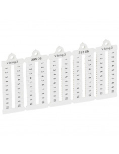 100 Plaques repères à lecture horizontale pour bloc de jonction viking 3 pas 5 mm avec chiffres 1 à 10 LEGRAND 039505