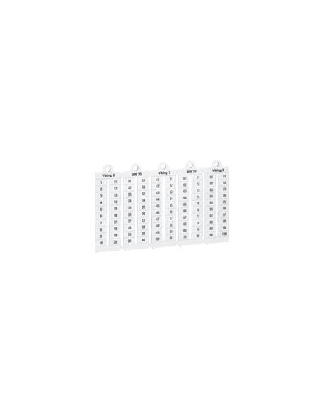 100 repères à lecture horizontale pour bloc de jonction viking 3 pas 6mm avec chiffres 21 à 30 LEGRAND 039517