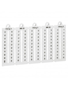 Plaque de 100 repères à lecture horizontale pour bloc de jonction viking 3 pas 6mm avec chiffres 1 à 100 LEGRAND 039520