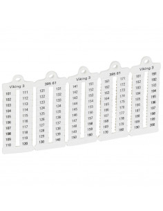 100 repères à lecture verticale pour bloc de jonction viking 3 pas 5mm avec chiffres 101 à 200 LEGRAND 039561