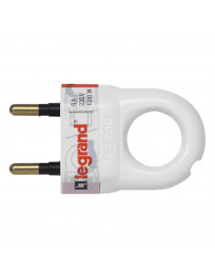 Fiche 2 Pôles 6A Anneau Plastique Blanc LEGRAND 050162 2