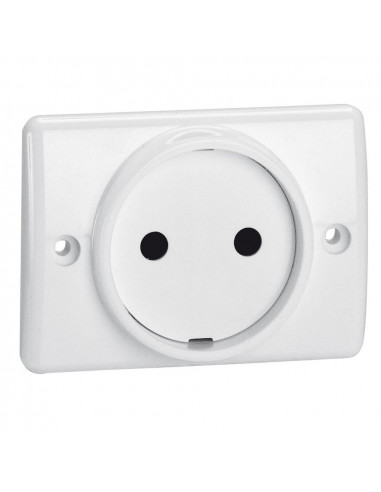 Prise à encastrer pour plinthe 2 Pôles 16A 250V blanc LEGRAND 050806