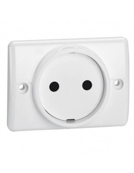 Prise à encastrer pour plinthe 2 Pôles 16A 250V blanc LEGRAND 050806