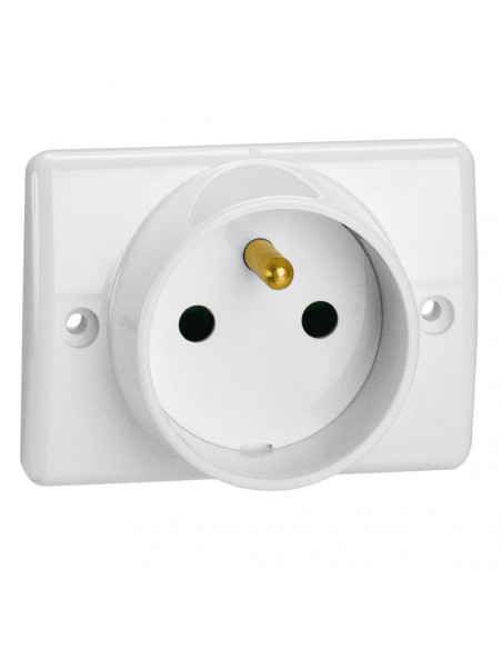 Prise à encastrer pour plinthe 2P+T 16A 250V~ blanc LEGRAND 050860