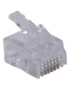 Fiche RJ12 6 contacts largeur 9,65mm pour câble rond LEGRAND 051702