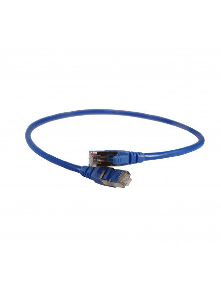 Cordon de brassage et utilisateurs RJ45 LCS³ catégorie 6 F/UTP écranté impédance 100ohms longueur 0,5m PVC bleu LEGRAND 051815