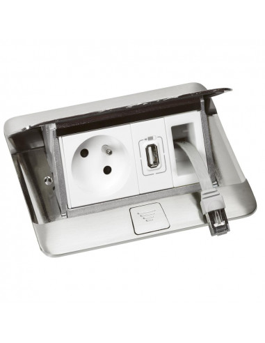 Kit enrouleur RJ45 catégorie 6 FTP pour pop ups à équiper LEGRAND 054035