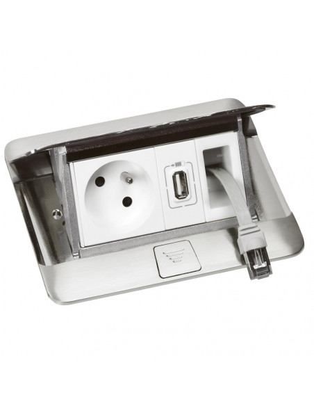 Kit enrouleur RJ45 catégorie 6 FTP pour pop ups à équiper LEGRAND 054035