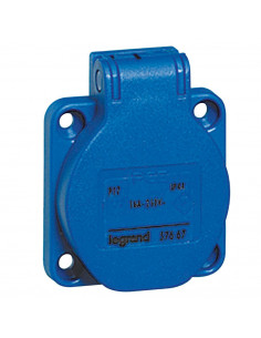Prise Socle à encombrement réduit P17 à brochage domestique IP54 16A 250V~ bleu LEGRAND 057667 2