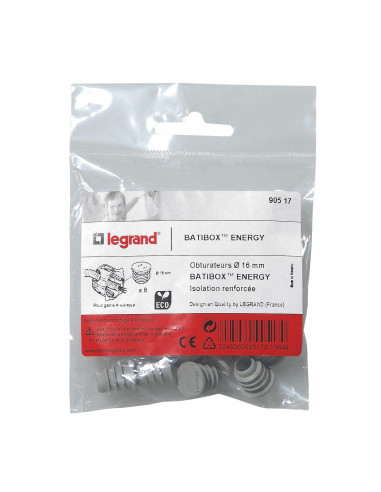 8 Obturateurs Batibox Nrj 16mm LEGRAND 090517