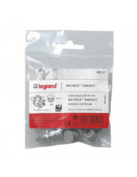 8 Obturateurs Batibox Nrj 16mm LEGRAND 090517