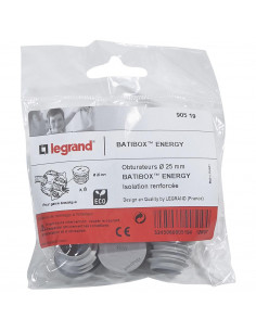 8 OBTURATEURS BATIBOX NRJ 25MM LEGRAND 090519