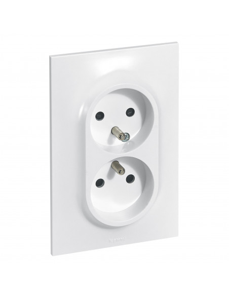Double prise de courant avec terre Neptune 16A 1 poste blanc LEGRAND 091333