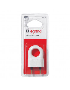 FICHE 2P 6A ANNEAU PLAST BLANC LEGRAND 093962