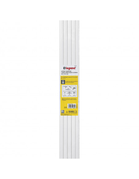 Lot de 5 moulures de 20x12,5mm sans cloison blanche LEGRAND 200891