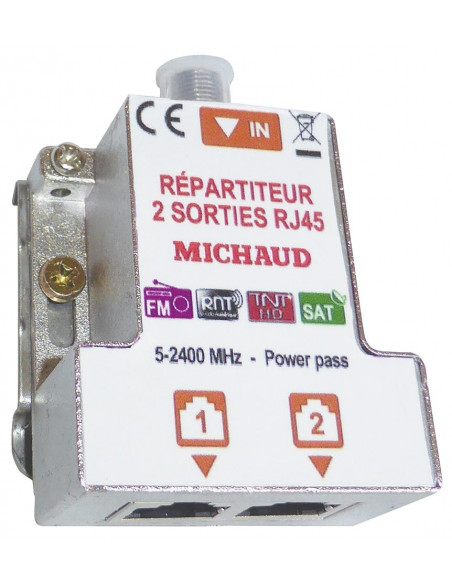 REPARTITEUR Gr2 TV 2 SORTIES RJ45 MICHAUD LB023