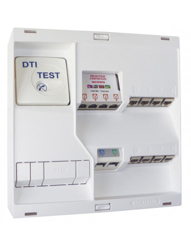 TABLEAU DE COMMUNICATION NEO Gr2TV 8RJ45 DTI AVEC FILTRE TV 4 SORTIES MICHAUD LB218