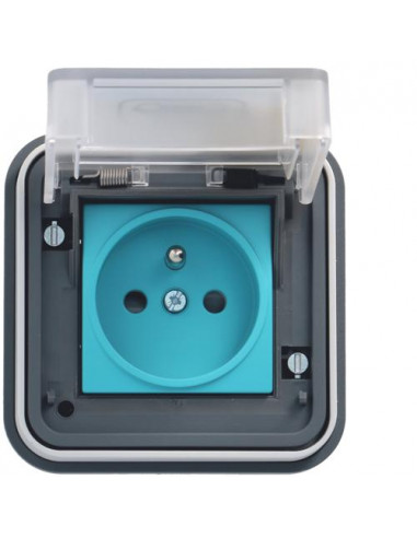 Witty IP55 3KW 2P+T M2+ encastrée pour 1 véhicule électrique HAGER XEV081