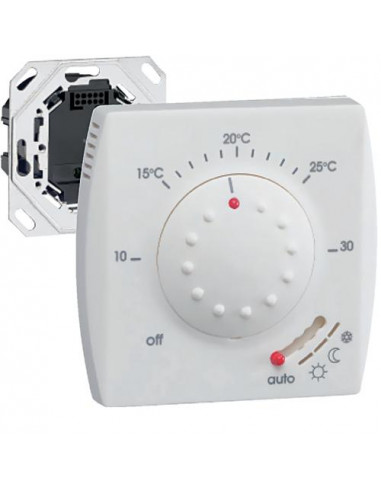 Thermostat d ambiance semi-encastré avec entrée fil pilote HAGER 25113
