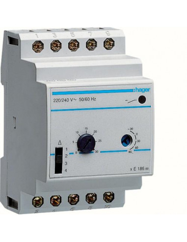 Thermostat modulaire multigamme chauffage eau chaude 230V HAGER EK186
