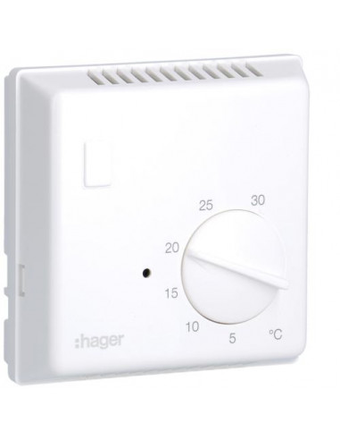 Thermostat ambiance bi-métal chauf eau chaude avec contact à ouverture 230V HAGER 25809
