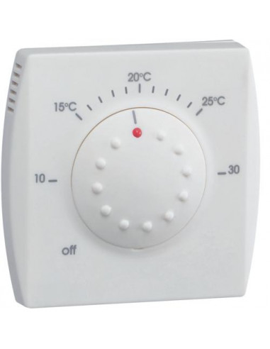 Thermostat ambiance électronique semi-encastré chauf eau ch entrée abaiss 230V HAGER 25111