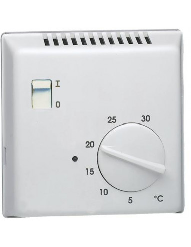 Thermostat ambiance électronique saillie chauf eau chaude sortie inverseur 230V HAGER 25501