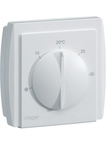 Thermostat ambiance à membrane multi-tension chauf eau ch sortie invers 10A 230V HAGER 54185
