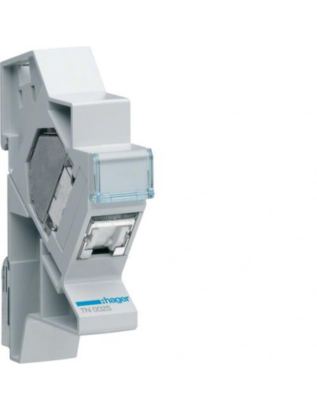 Connecteur RJ45 catégorie 6 pour Grade 3 avec support modulaire HAGER TN002S