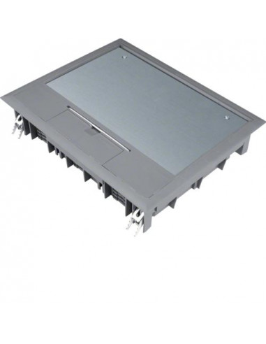 Boîte de sol rectangulaire 18 modules L272xl219mm encastrement L253x200mm grise HAGER VE09057011