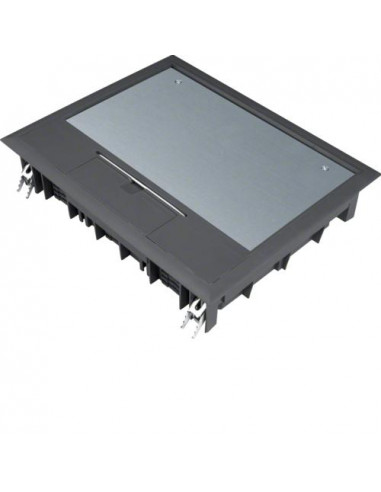 Boîte de sol rectangulaire 18 modules L272xl219mm encastrement L253x200mm noire HAGER VE09059005