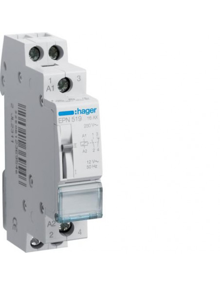 Télérupteur 1O+1F 12V HAGER EPN519