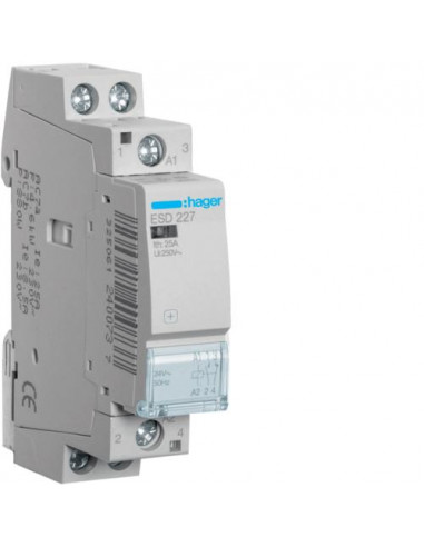 Contacteur 25A 1F+1O Bobine en 24V HAGER ESD227