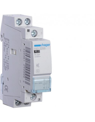 Contacteur Silencieux 25A. 2F. 24V HAGER ESD225S