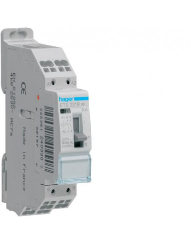 Contacteur Jour-Nuit 20A 2F HAGER ETS221B
