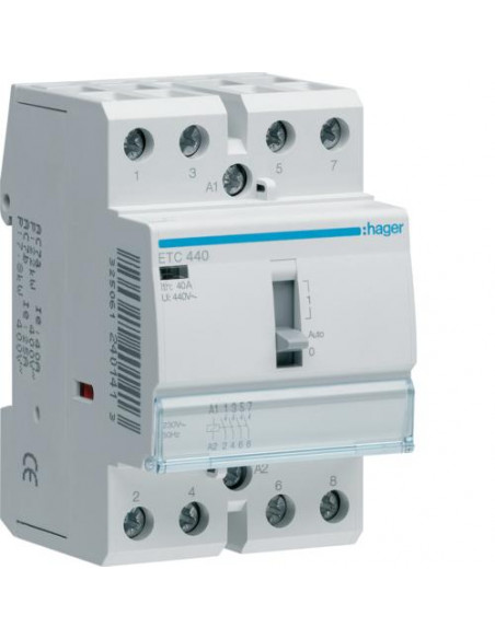 Contacteur Jour-Nuit 40A. 4F. 230V HAGER ETC440