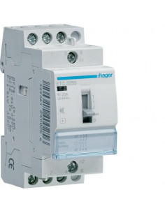 Contacteur Silencieux Jour-Nuit 25A. 3F. 230V HAGER ETC325S