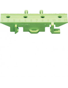 Socle de montage pour bornes en laiton. Couleur: vert HAGER KZ013