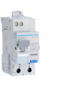 Disjoncteur différentiel 1P+N 3kA C-25A 30mA type AC HAGER ADC725F