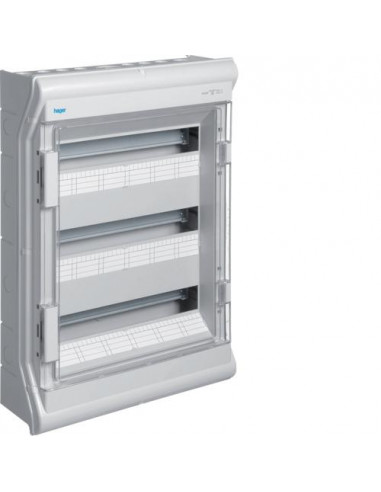 Coffret étanche vector IP55 3 rangées 54 modules h 602mm l 418mm HAGER VE318F