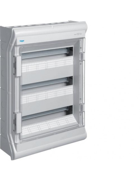 Coffret étanche vector IP55 3 rangées 54 modules h 602mm l 418mm HAGER VE318F