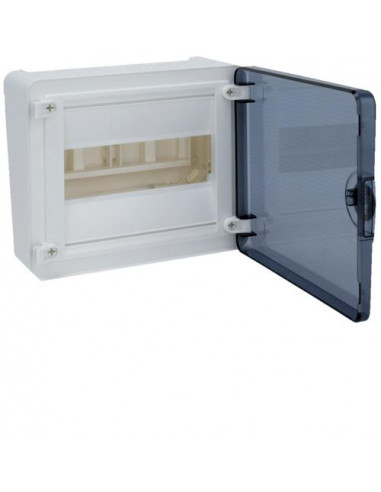 Coffret saillie 8 Modules porte transparente HAGER VS108TR/TD