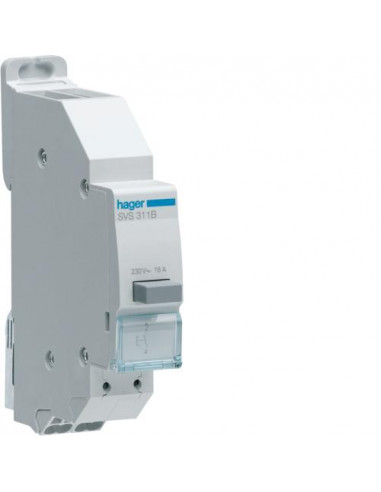 Bouton poussoir 1F impulsion QC passage de barre HAGER SVS311B