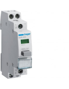 Bouton poussoir 2F accrochage + Voyant vert 230VAC HAGER SVN433