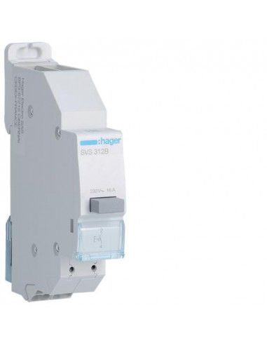 Bouton poussoir 1F accrochage QC passage de barre HAGER SVS312B