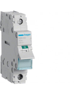 Interrupteur modulaire 1 pôle 40A HAGER SBN140