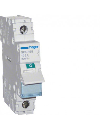 Interrupteur modulaire 1 pôle 125A HAGER SBN199