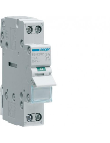 Interrupteur modulaire 2 pôles 32A HAGER SBN232